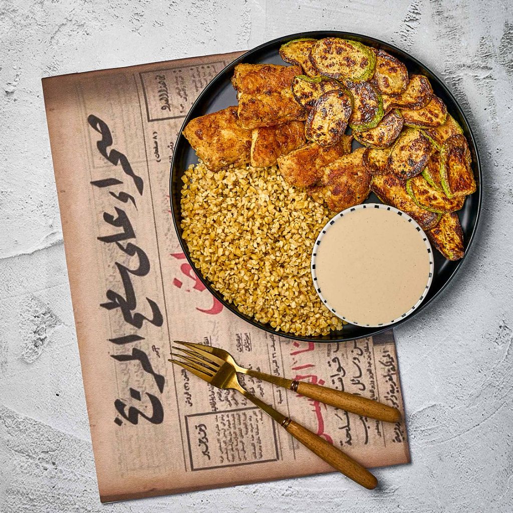 سمك بالفريكة و الكوسة المشوية